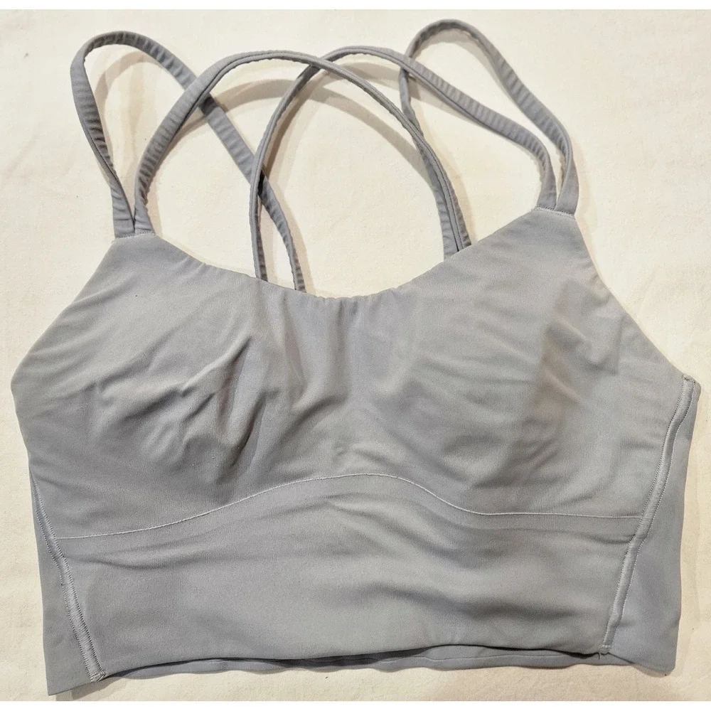 Lululemon Sports Bra Womens Gray‎ Strappy Back Yoga Athletic Size 6? (11